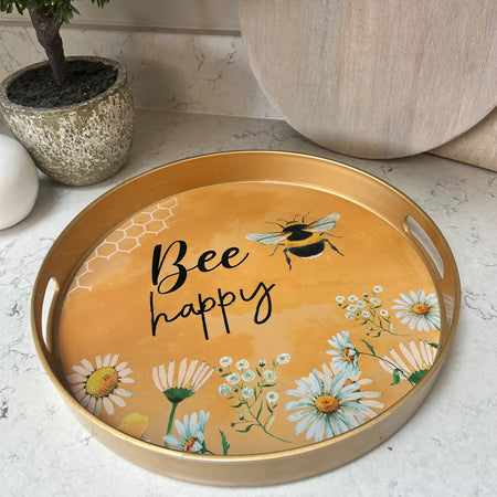 Bee Happy Round Tray 33cm