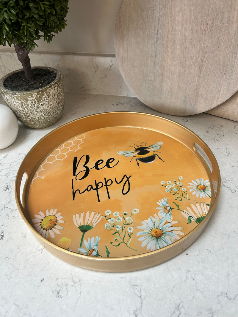 Bee Happy Round Tray 33cm