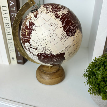 Wooden globe 2 colours 2 sizes