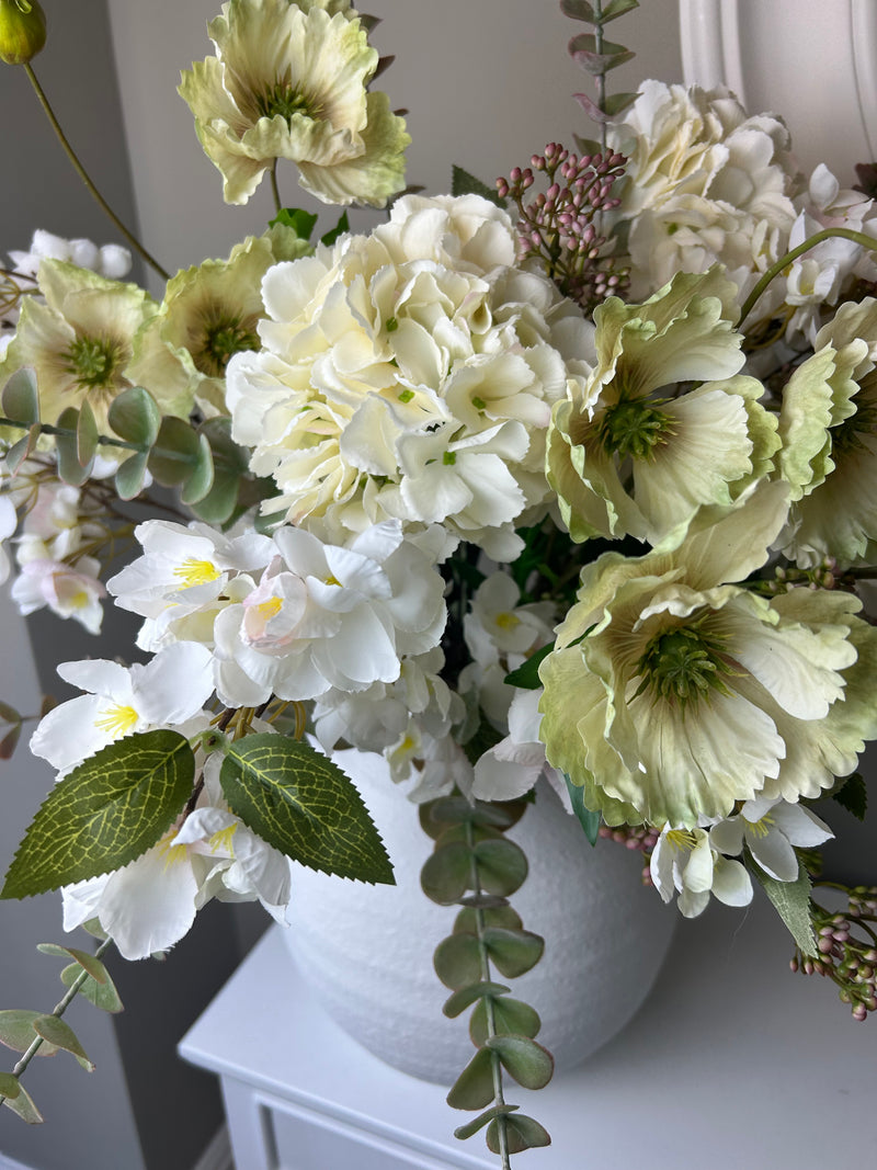 Tall ivory cream hydrangeas 80cm