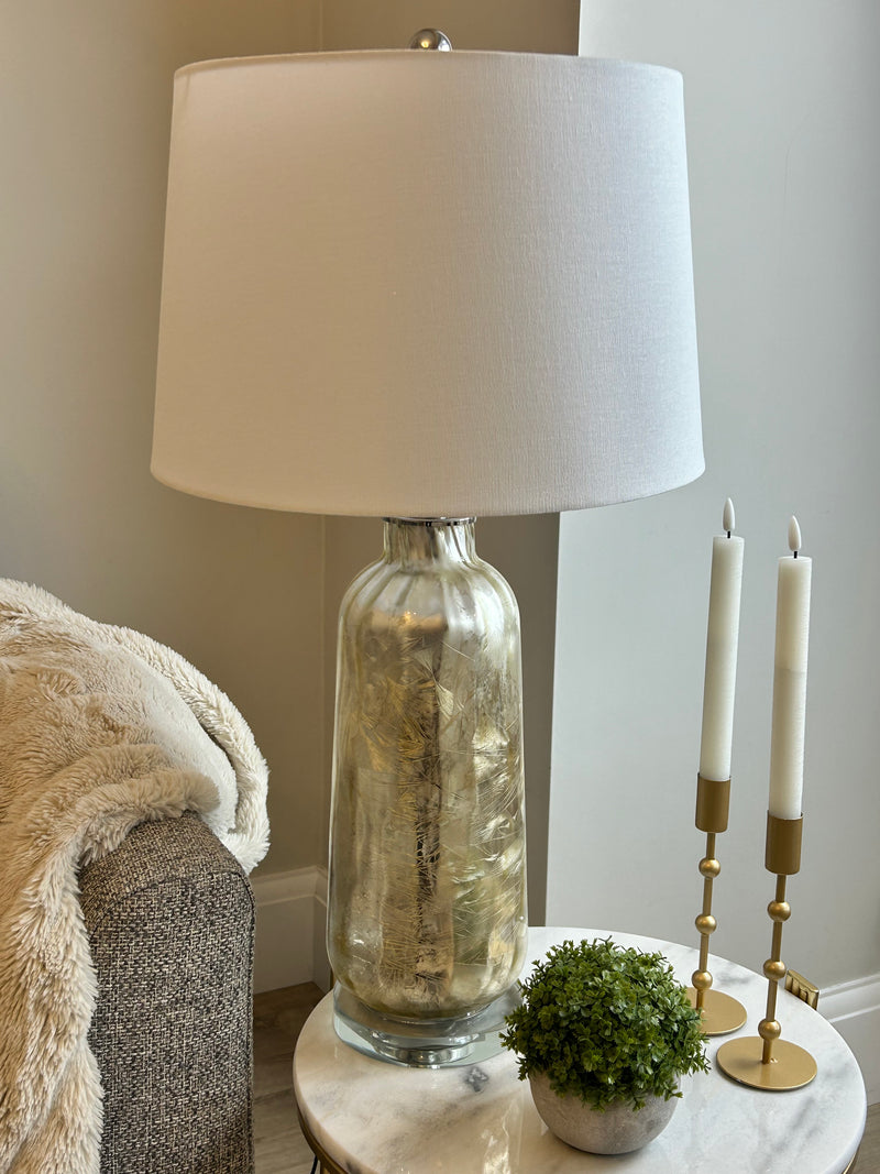 Amalfi Dark Grey Table Lamp With Linen Shade