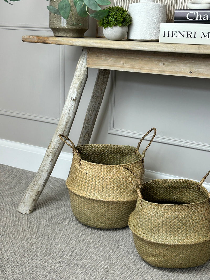 Natural grass baskets 2 sizes