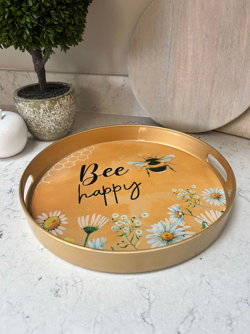 Bee Happy Round Tray 33cm