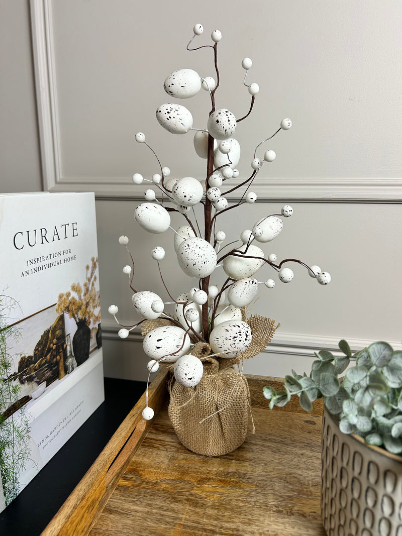 White egg Easter tree 50cm