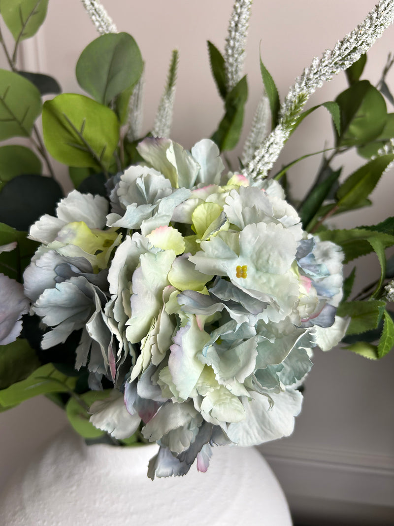 Blue grey green French hydrangeas 56cm