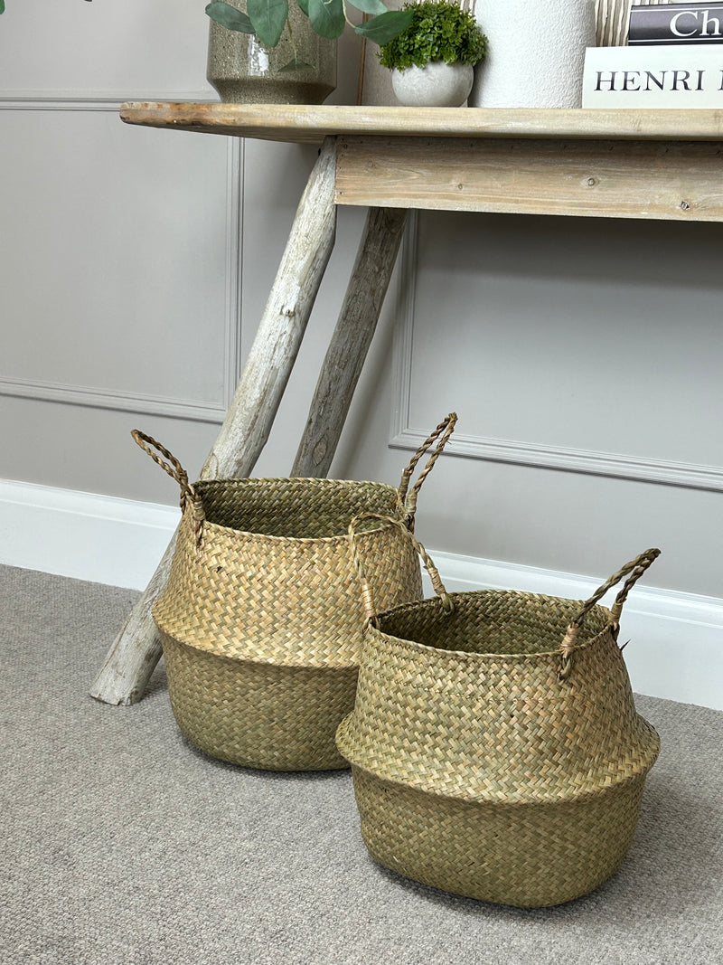 Natural grass baskets 2 sizes