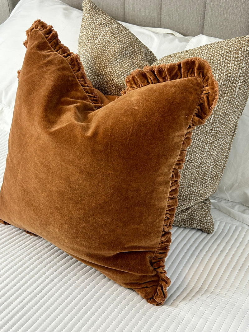 Torcello Natural Taupe Bronze Gold Feather Cushion 43x43cm