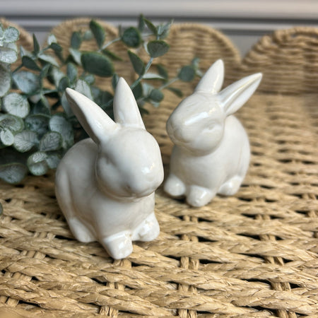 Cute Ceramic White Bunny Rabbit 6cm Easter