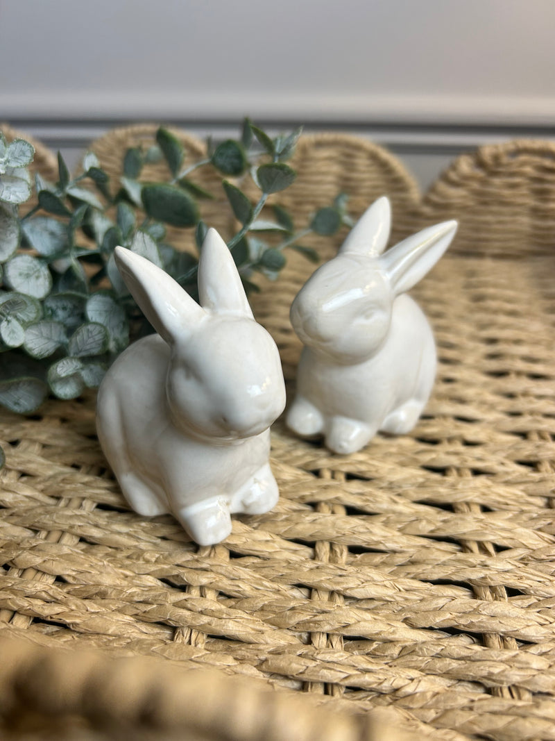 Cute Ceramic White Bunny Rabbit 6cm Easter