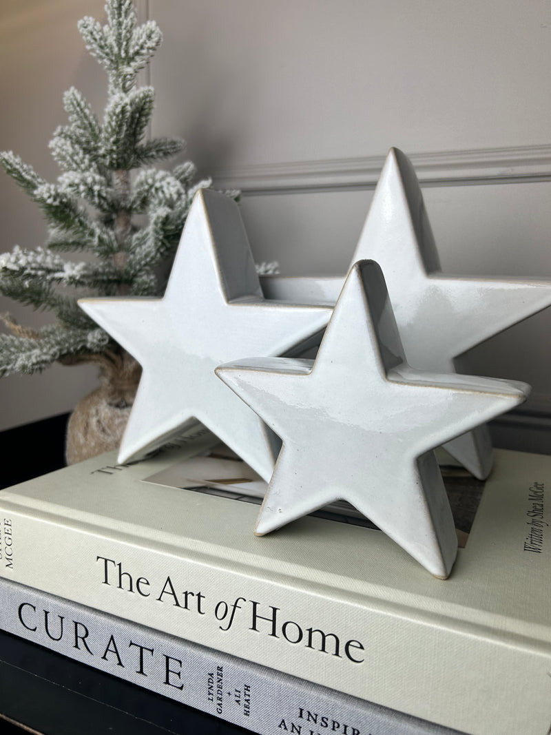 Off white ceramic chunky star 3 sizes