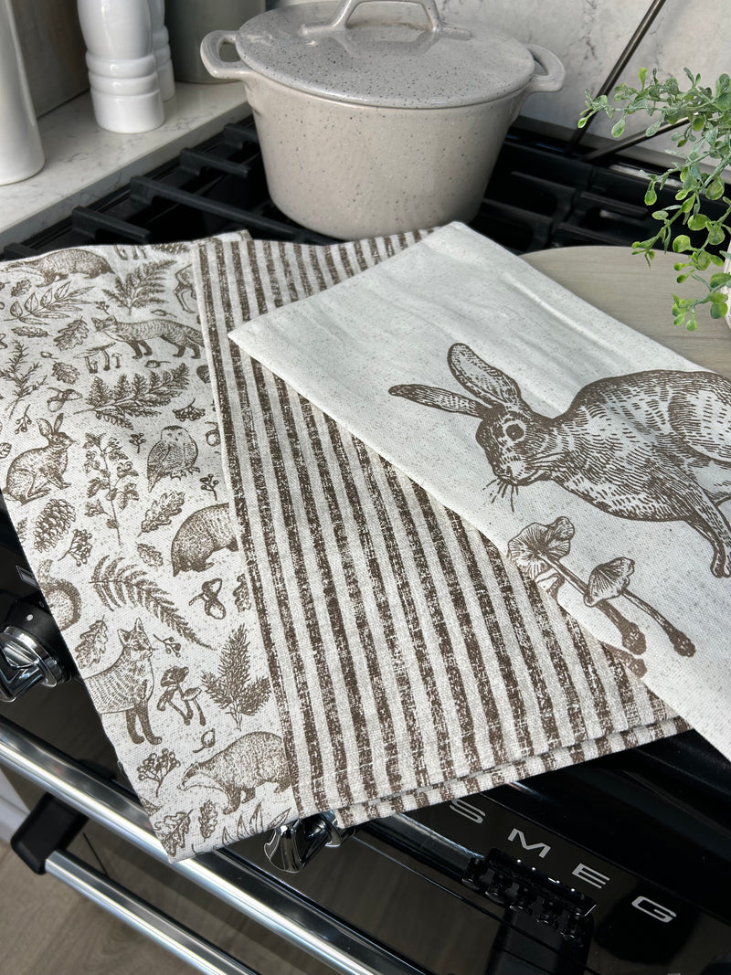 Woodland set of 3 tea towels