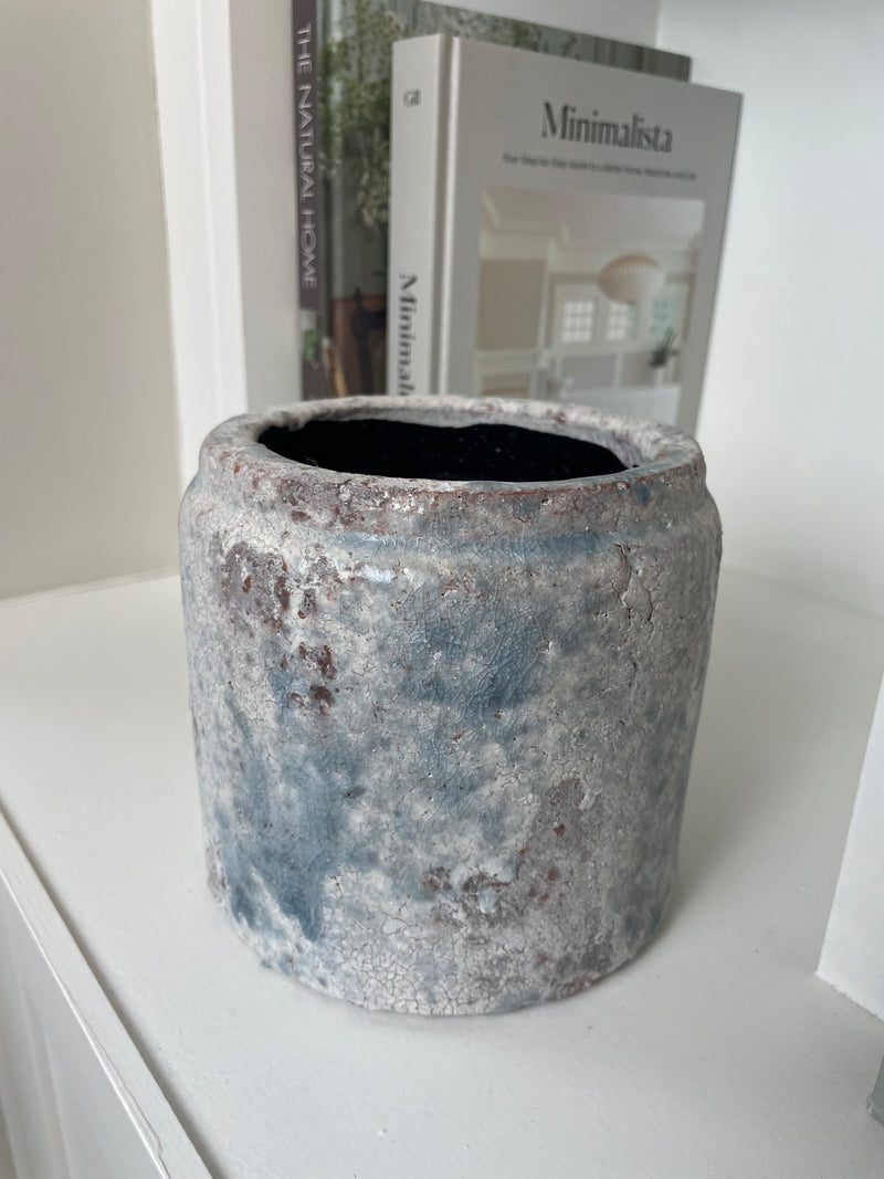 Withington Speckled Grey blue neutral Chunky Plant Pot