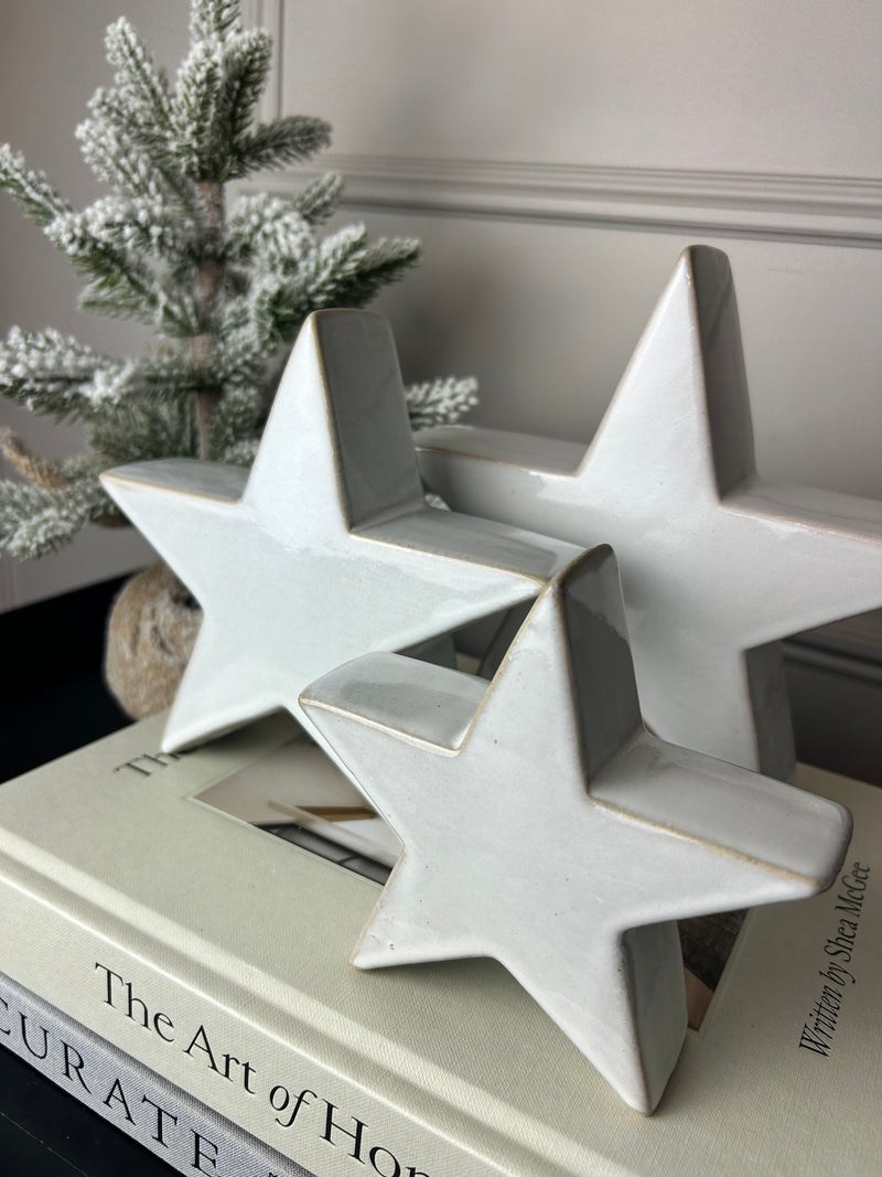 Off white ceramic chunky star 3 sizes