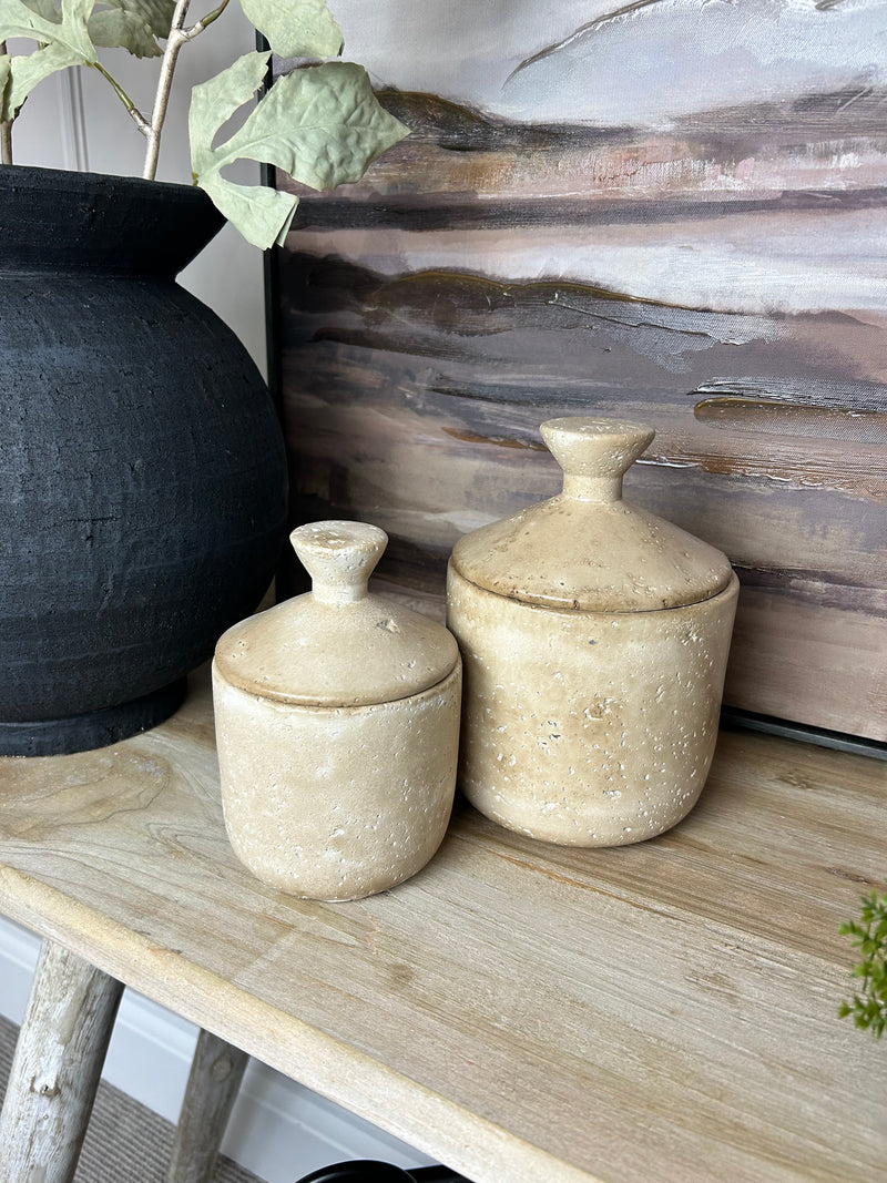 Black terracotta round vase