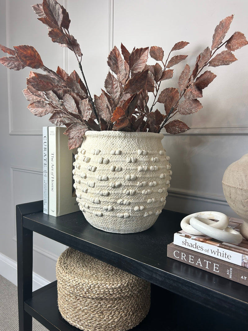 Taupe natural chunky bobble vase planter