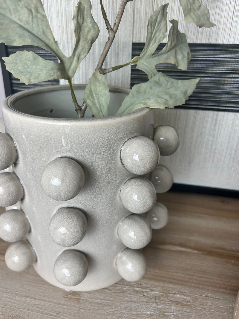 Taupe natural chunky bobble vase planter