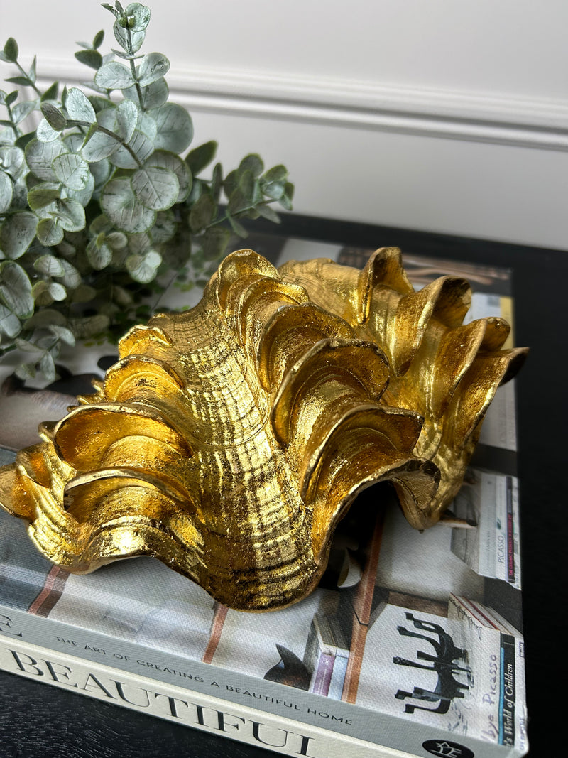 Decorative Sitting Coral Shell Gold & White 2 colours available