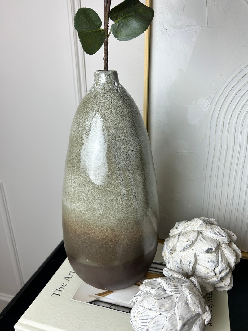 Brown textured tall vase 36cm