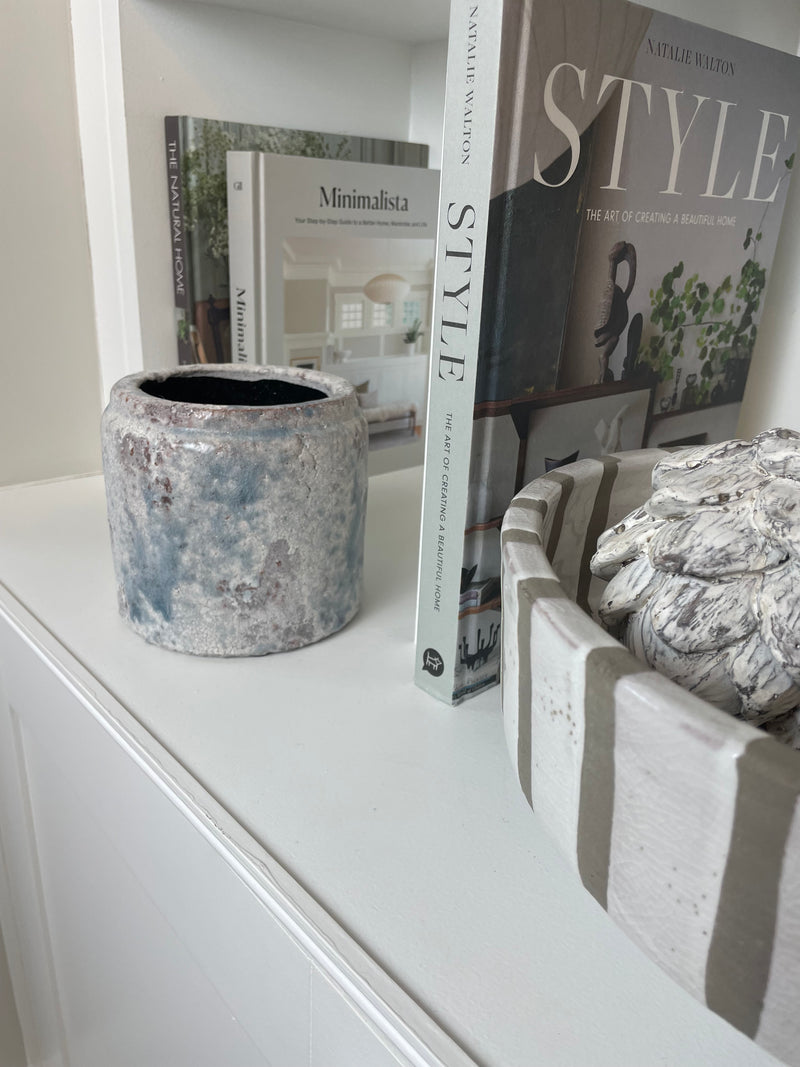 Withington Speckled Grey blue neutral Chunky Plant Pot