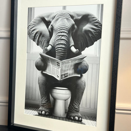 Fun Bathroom Black Framed Animal Prints 40cm