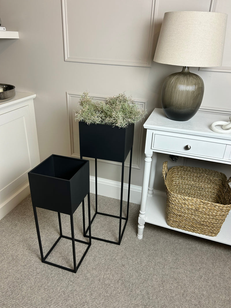 Graphite black Square Metal Planters 2 sizes