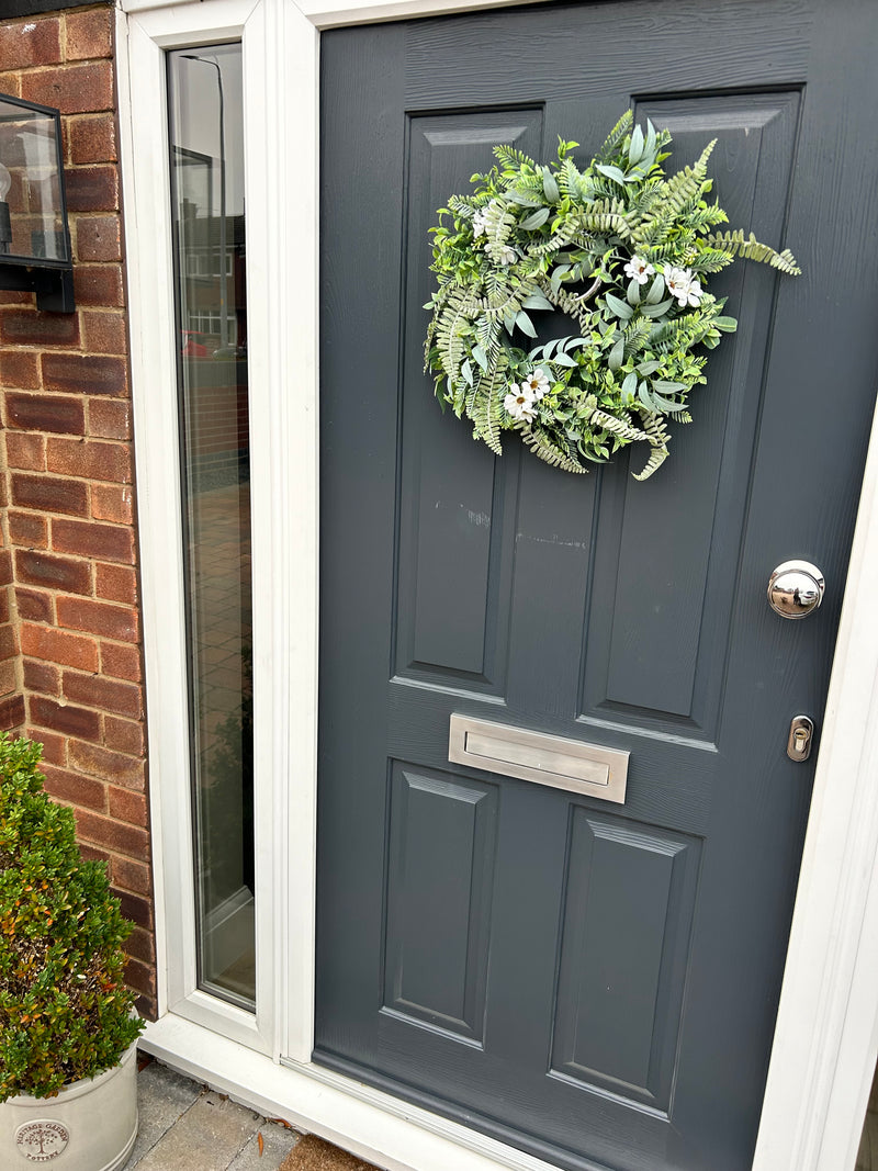 Full garden wreath mixed foliage