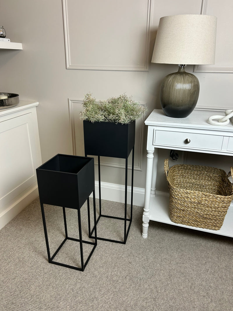 Graphite black Square Metal Planters 2 sizes