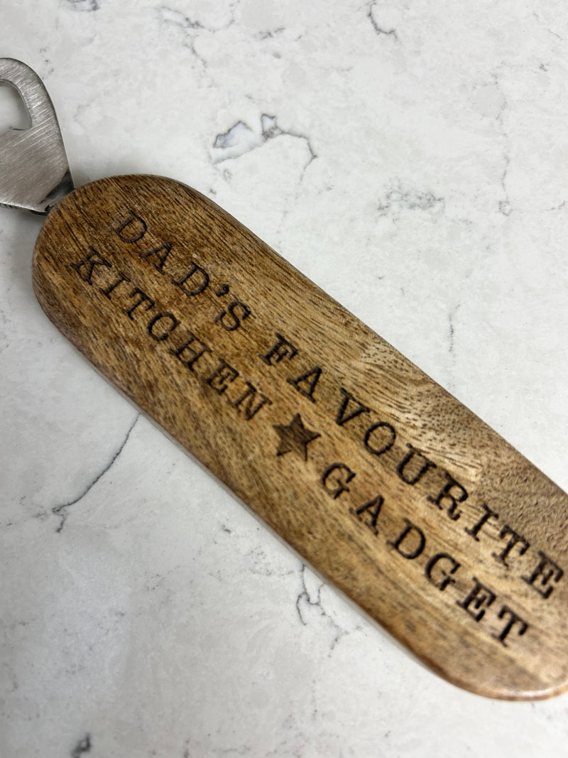 Wooden bottle opener