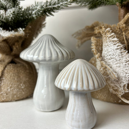 Reactive glaze mushroom ornament 2 sizes