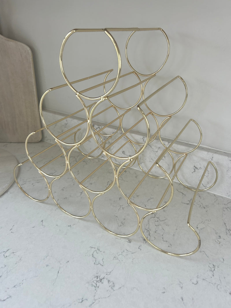 10 Bottle Gold Wire Wine Rack