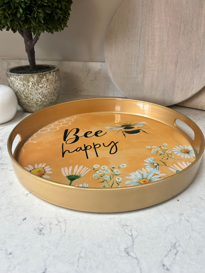 Bee Happy Round Tray 33cm