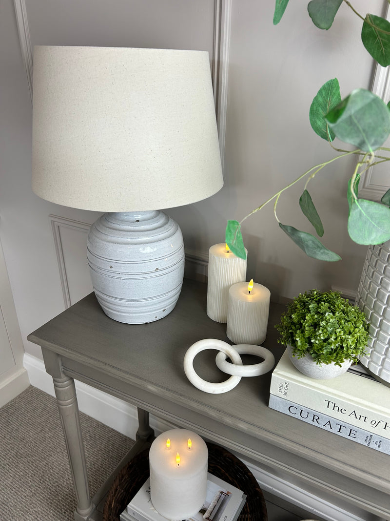 Hammered Silver Lamp with shade