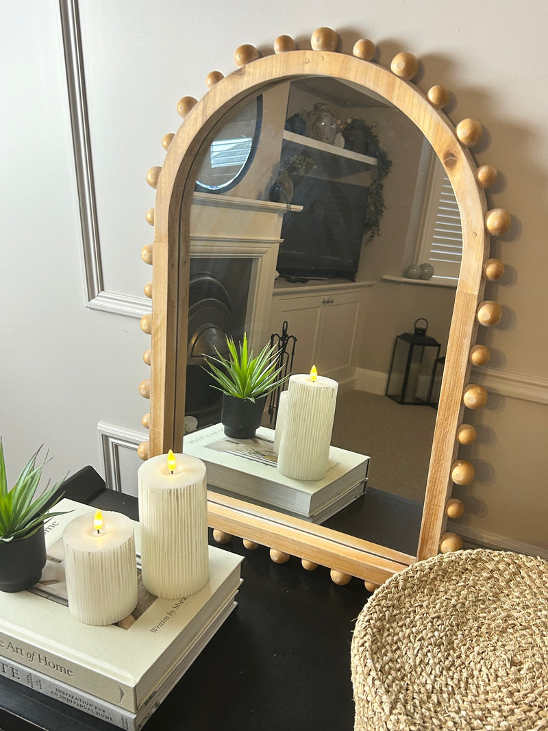 Black framed round modern mirror 80cm