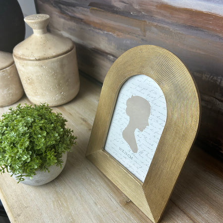 Gold arched textured photo frame