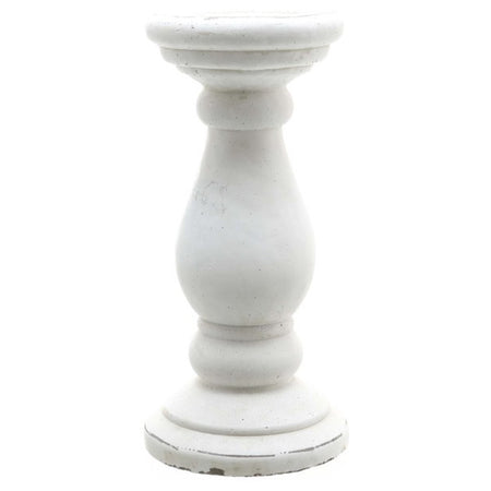 Set of two chunky white candle sticks