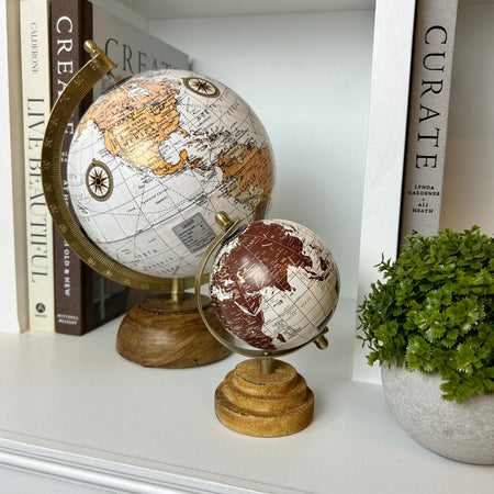 Wooden globe 2 colours 2 sizes