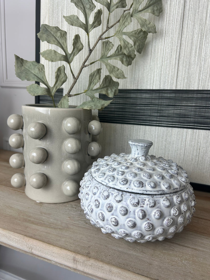 Taupe natural chunky bobble vase planter