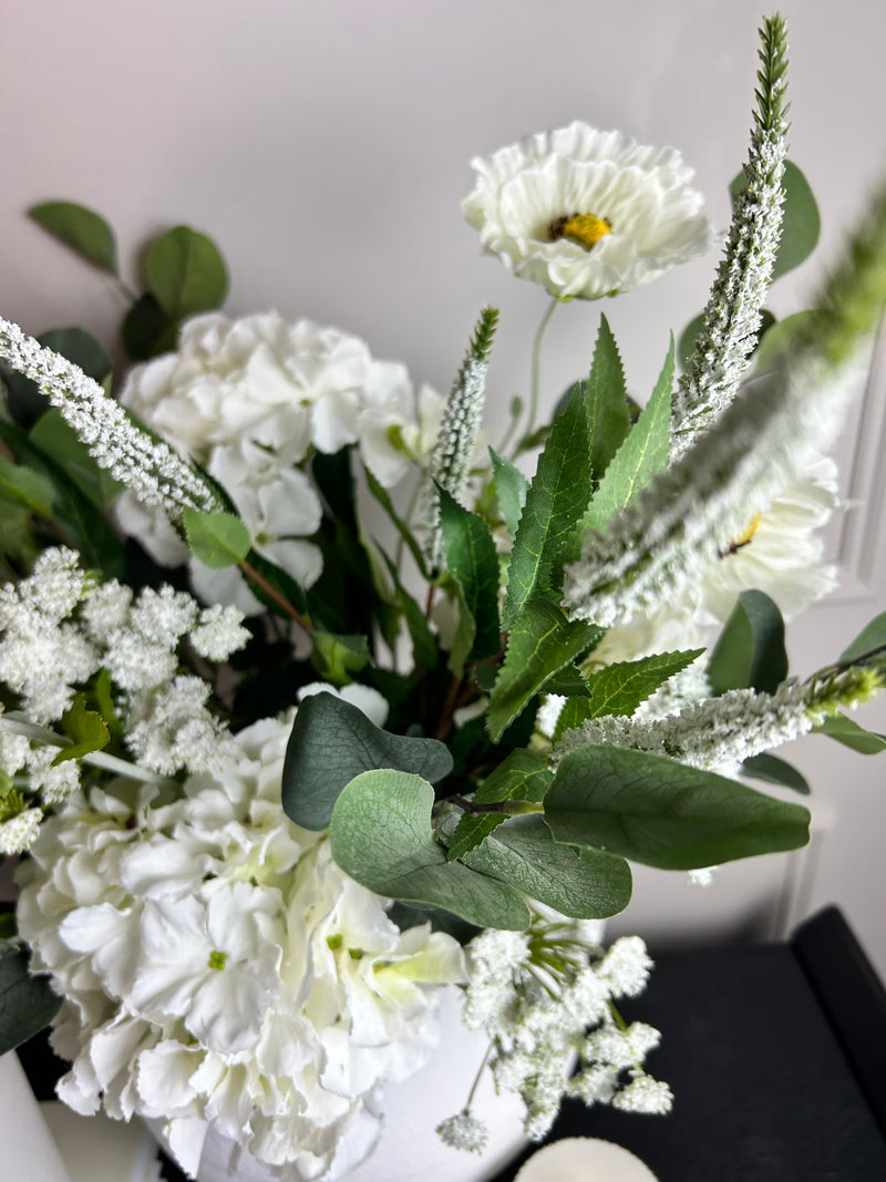 Bouquet arrangement 7 hydrangea eucalyptus Veronica poppy cows parsley