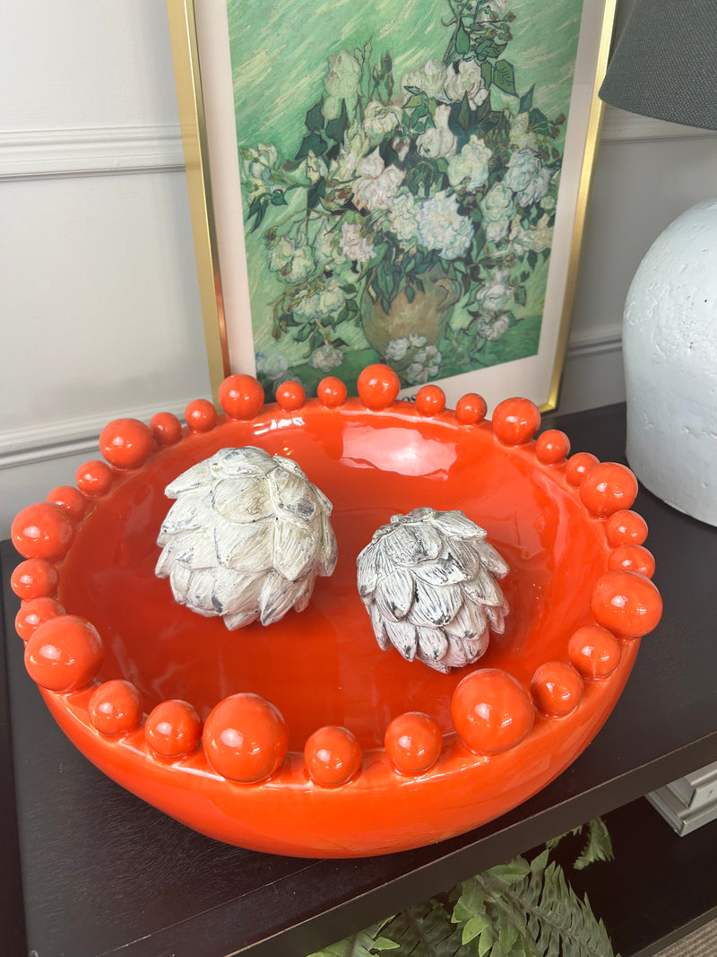 Clementine orange ceramic bobble bowl