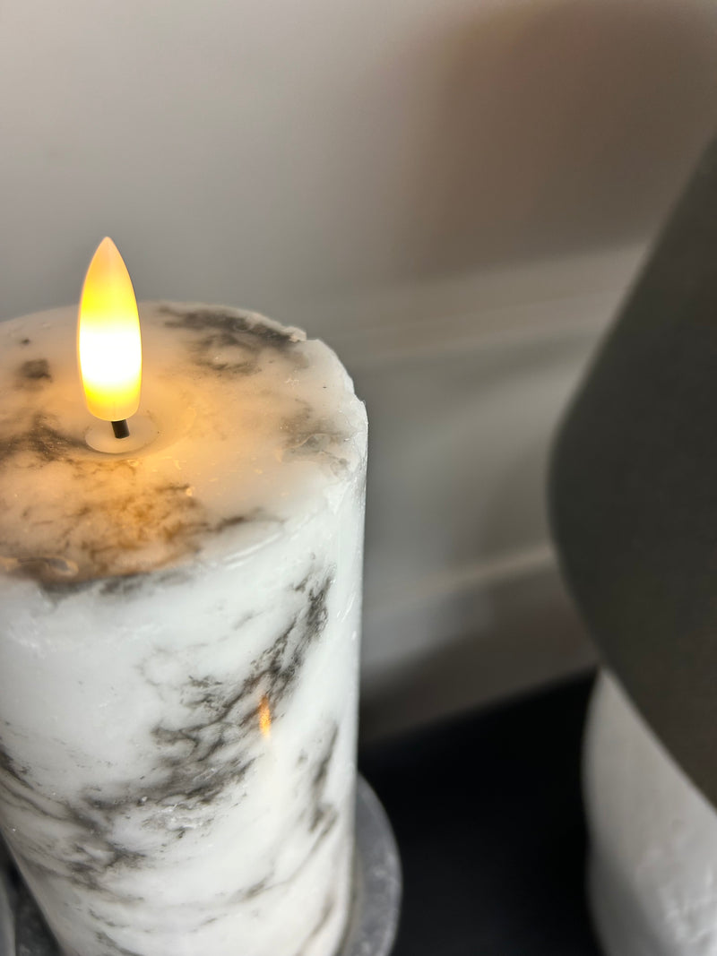 Luxe LED marble candle 3 sizes