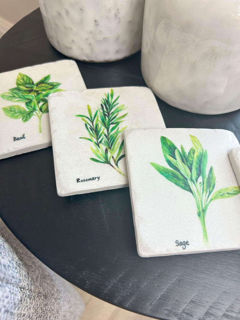 Set of 4 herb coasters