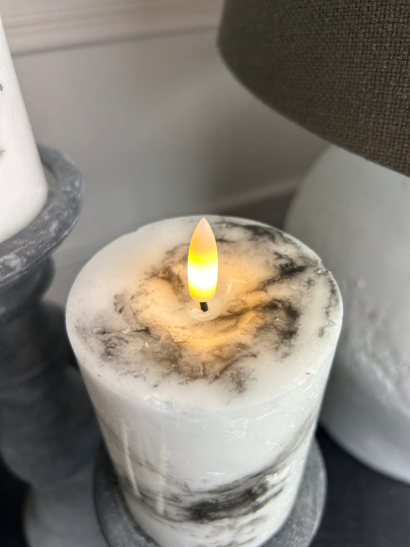 Luxe LED marble candle 3 sizes