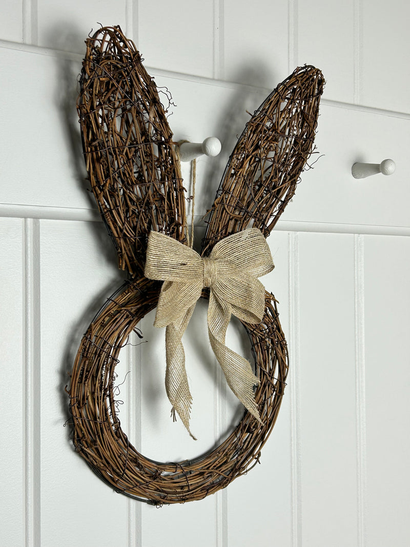 White Easter egg twig wreath 38cm