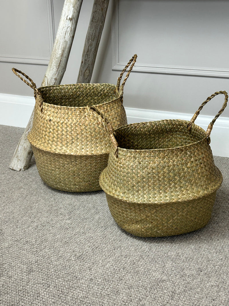 Natural grass baskets 2 sizes