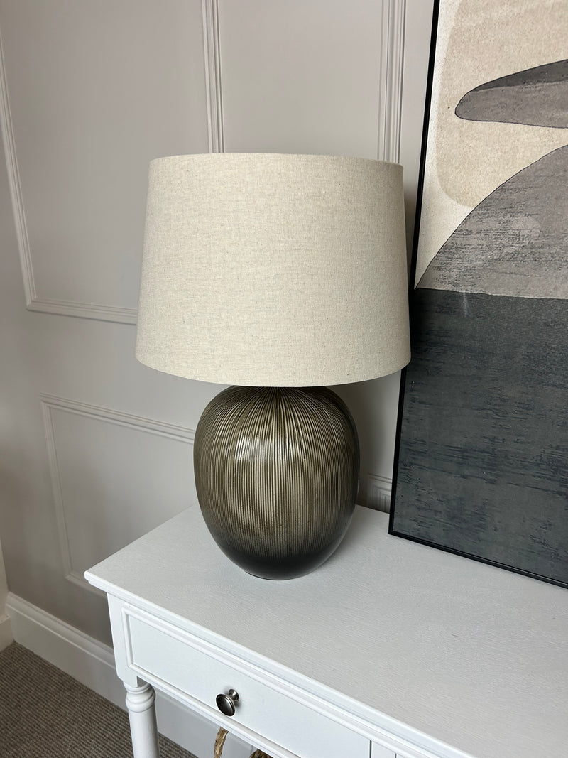 Black brown Textured Ceramic Table Lamp