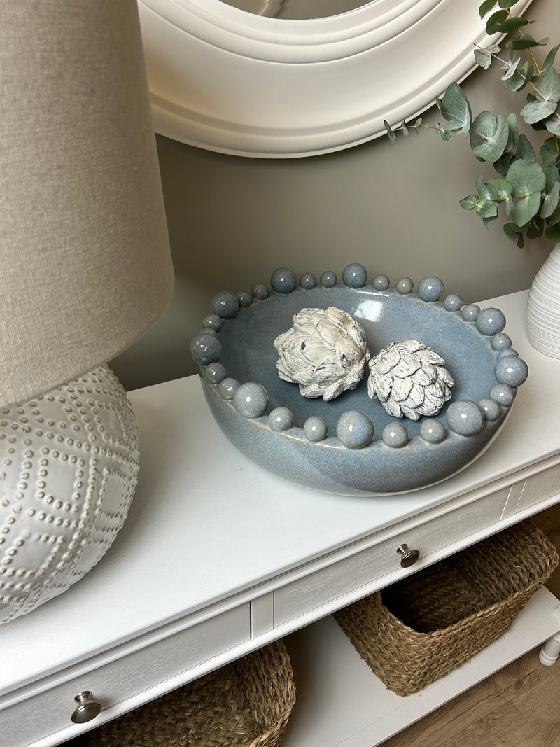 Soft china chambray blue large bobble bowl