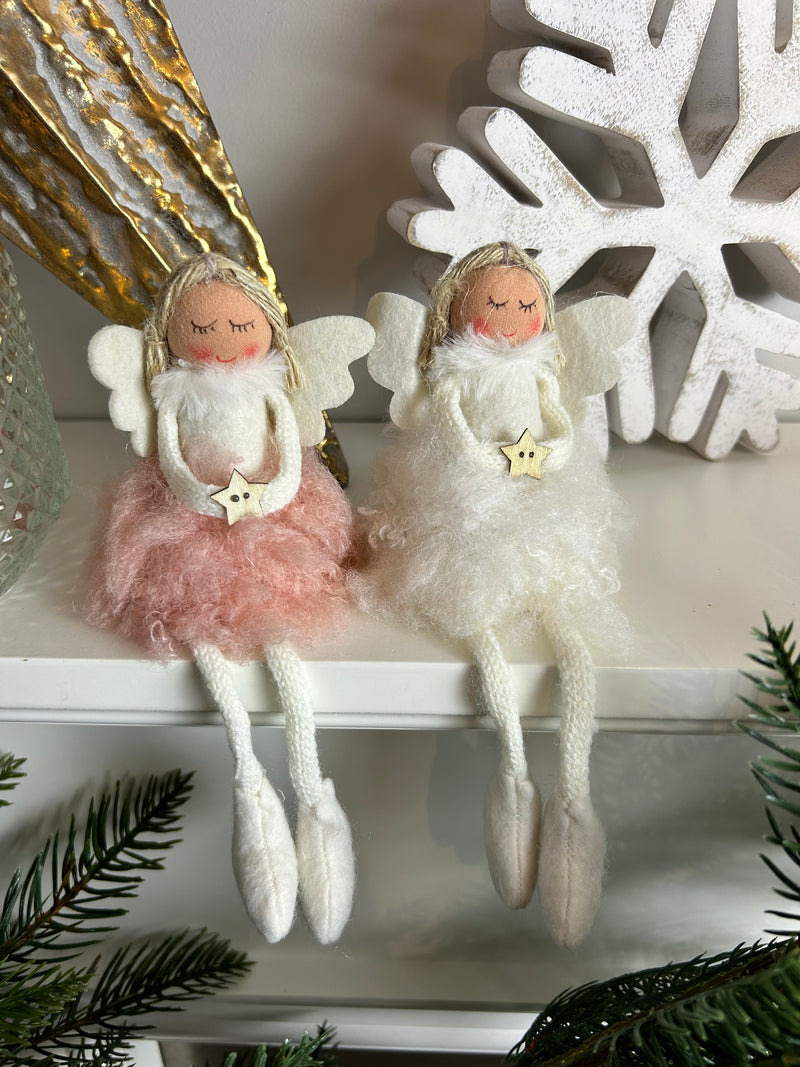 Sitting angels in fluffy skirt 2 colours