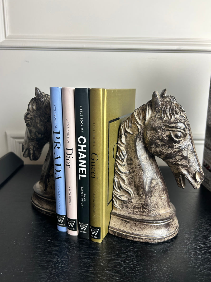 Horse head brown washed look book ends