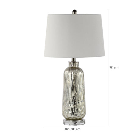 Silver champagne textured lamp with shade