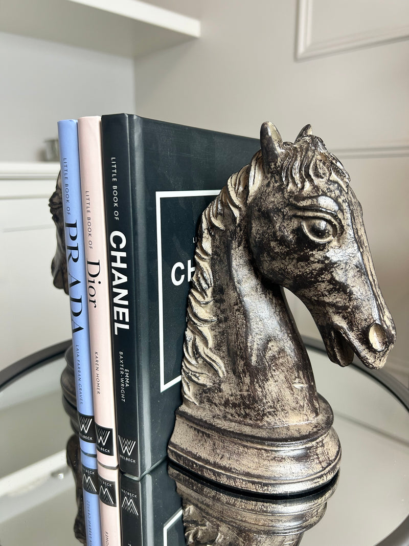 Horse head brown washed look book ends